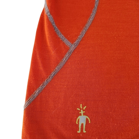 SMARTWOOL short sleeve shirt men's base layer merino blend orange size small - Picture 4 of 10
